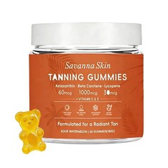 Savanna Skin Tanning Gummies, with Vitamin C & E, Astaxanthin, Beta Carotene & L
