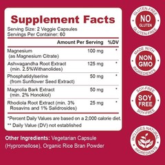 Cortisol Reducing Supplement with Ashwagandha & Rhodiola – 1-4Packs Capsules