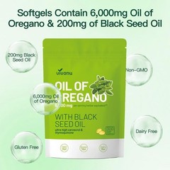 Oil of Oregano Seed Black with Oil 300 Capsules | Natural Antioxidants | Nutriti