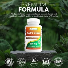 Cat’s Claw Detox Capsules 240 Count – GMP Certified, No Artificial Ingredients