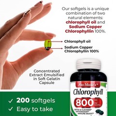 Lab – Chlorophyll – pure – 800 mg per serving- 200 Softgels – chlorophyll capsul