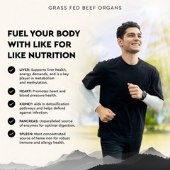 Ancestral Supplements Grass Fed Beef Organ Supplement, Boost metabolism-180 caps