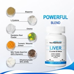Your Nutritionist Liver Cleanse & Detox Veggie Capsules – 60 counts, 60 days