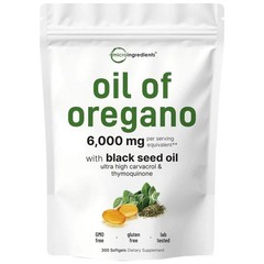 Micro Ingredients Black Seed Oil 6,000mg with Oil of Oregano, 300 Softgels