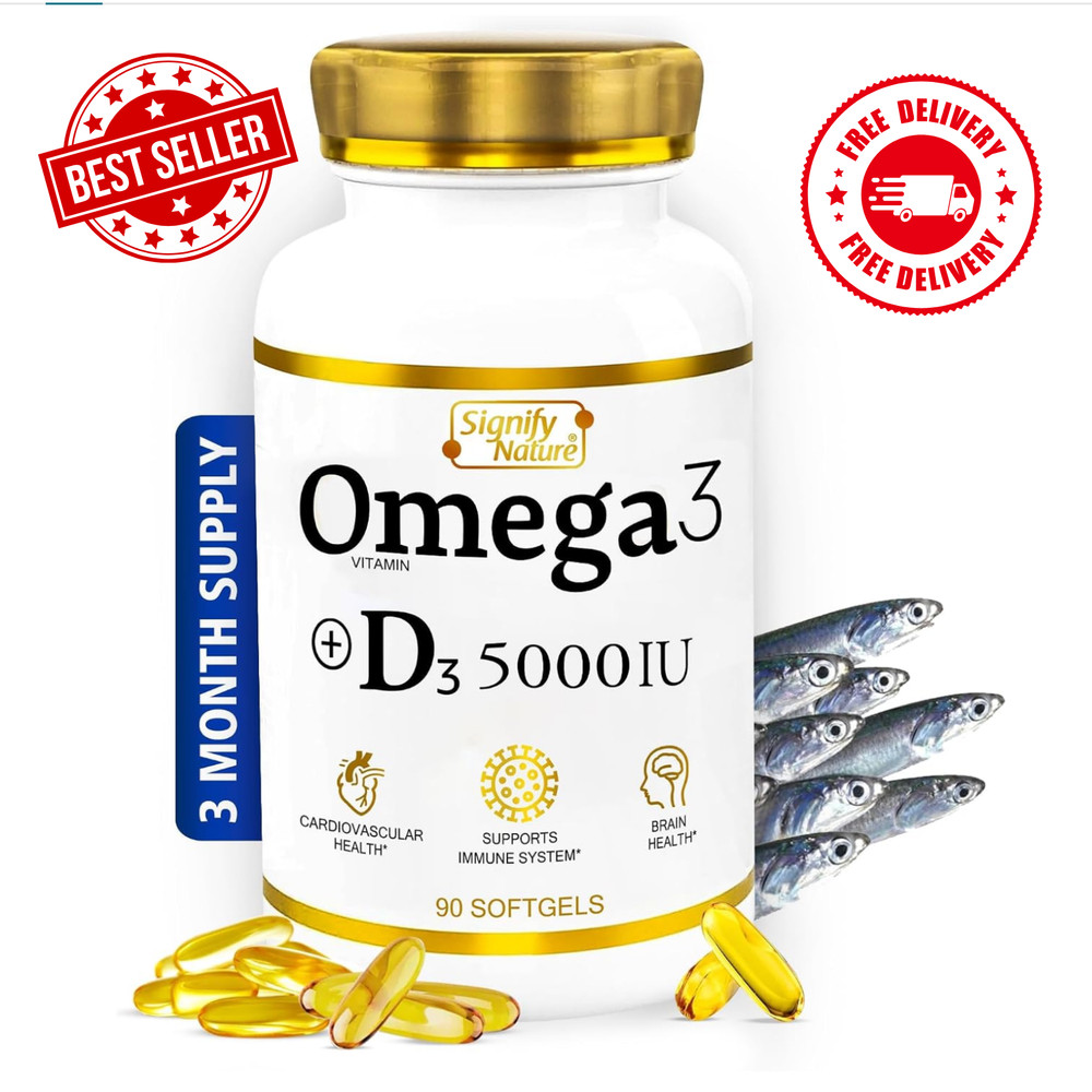 EPA y DHA Omega 3 (de aceite de pescado) Suplementos Vitamina D3 5000 UI
