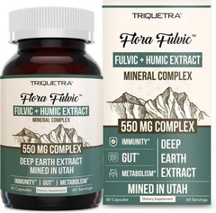Flora Fulvic | Fulvic Acid + Humic Acid Complex – 550 mg |Mined in Utah, Prehist