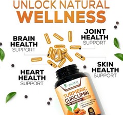 Turmeric Curcumin Highest Potency 95% 1950mg with BioPerine Black Pepper Extract