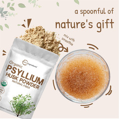 Organic Psyllium Husk Powder, 2 Pounds (32Oz) – Unflavored – Soluble Fiber Suppl
