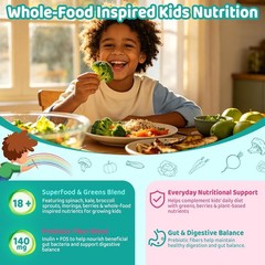 Kids Methylated Multivitamin Gummies + Omega 3 DHA, Super Greens, Prebiotic