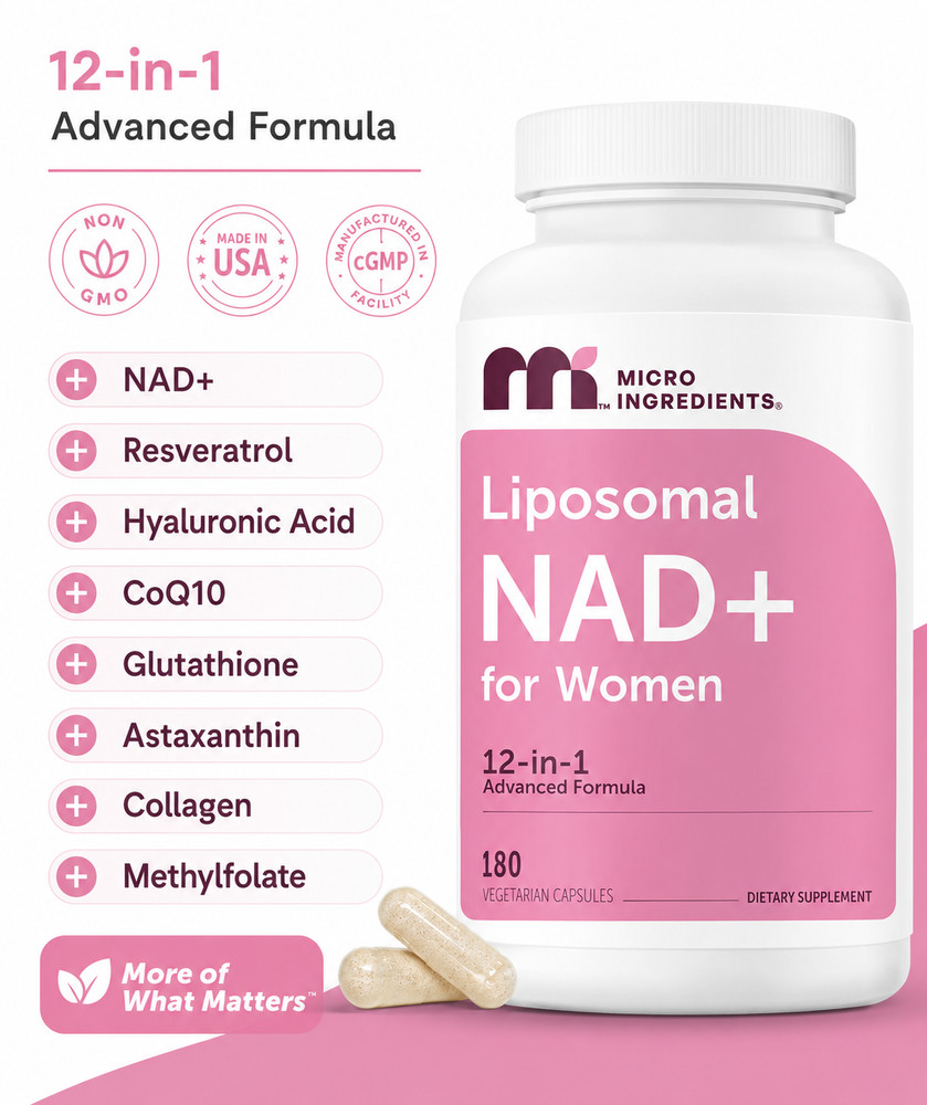 Liposomal NAD+ Women 12-in-1 NMN Pathway Formula Resveratrol Collagen Blend Plus