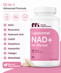 Liposomal NAD+ Women 12-in-1 NMN Pathway Formula Resveratrol Collagen Blend Plus
