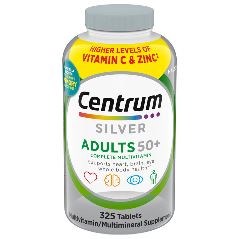 Centrum Silver Adults 50+ 325 Tablets Multivitamin Supplement Pack 1 EXP 02/2027