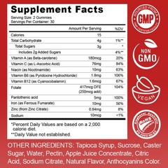 Iron Supplement Men and Women | 60 Gummies | With Vitamin B-12 | Vitamin B-6