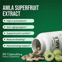 3x Alevia Organic Amla Capsules 1000mg Indian Gooseberry Antioxidant Supplement
