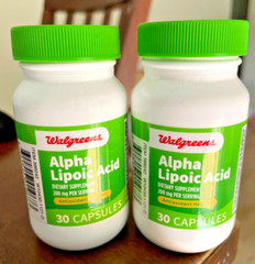 Pck of 2 Alpha Lipoic Acid 200 mg Capsules 30.0 ea antioxidant health supplement