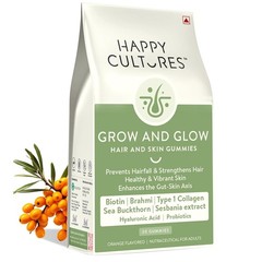 Happy Cultures Grow and Glow Hair and Skin 30 Gummies Suger Free