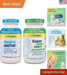 Natural Joint Support with Bromelain, Turmeric & Glucosamine – 2 Pack, 180 Caps