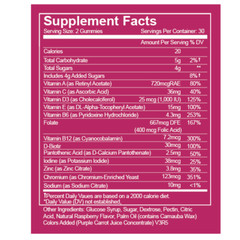 Adult Multivitamin Gummies Vitamins C,D3, B6,B12& Zinc Immune Support 60 Gummies