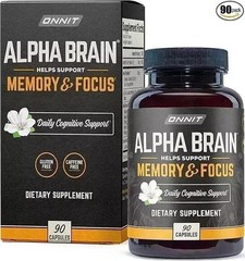 Onnit Labs Alpha Brain Memory & Focus Dietary Support Supplements- Capsules 90