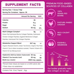 ZEBORA Multi Collagen Peptides Powder for Women, 35 Servings