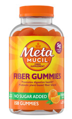 Metamucil Fiber Gummies 150 Count No Sugar Added Prebiotic Fiber Orange