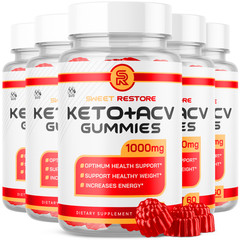 (5 Pack) Sweet Restore Keto ACV Gummys Vitamin Max Supplement 300 Gummies