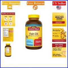 Fish Oil Omega 3 Softgels 1200mg, 230 Count, Heart Support, Gluten-Free