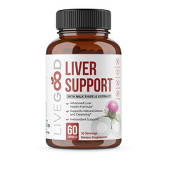 LiveGood Liver Support Cleanse Detox antioxidant, Milk Thistle, zinc, selenium