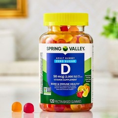 (3 Pack) Spring Valley Zero Sugar Vitamin D Gummies, 50mcg, 120 Count