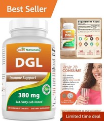 DGL Chewable 380 mg – Soothing, Keto-Friendly, 180-Tablet Bottle