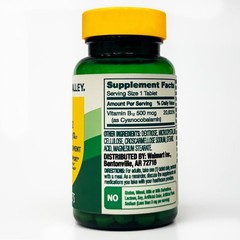 Spring Valley Vitamin B12 Tablets 500 mcg, Metabolism Support, 100 Count