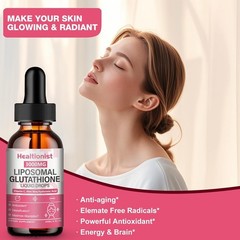 2 Pack 3000mg Liposomal Glutathione Liquid Drops with Vitamin C, 98% Absorption,