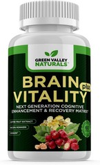 Brain Vitality Plus Nootropic: Focus, Memory – Lutein, Citocoline, Fish Oil, USA