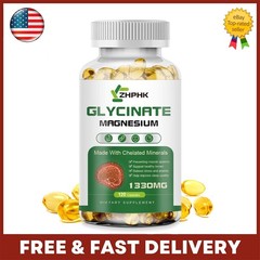 Magnesium Glycinate 1330mg 120 Capsules High Strength Muscle Sleep Support – US