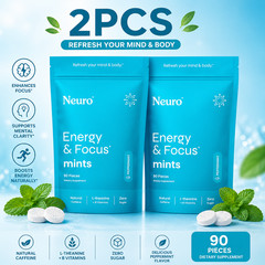 Neuro Mints: Energy & Focus- Peppermint- 180 Pieces Free Shipping