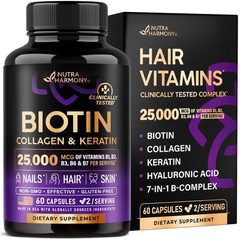 Biotin | Collagen | Hyaluronic Acid | Keratin – Hair 60 Count (Pack of 1)