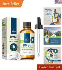 99.9% Pure DMSO Liquid – FT-IR Verified, Low Odor, 3.38 fl. oz in Glass Dropper