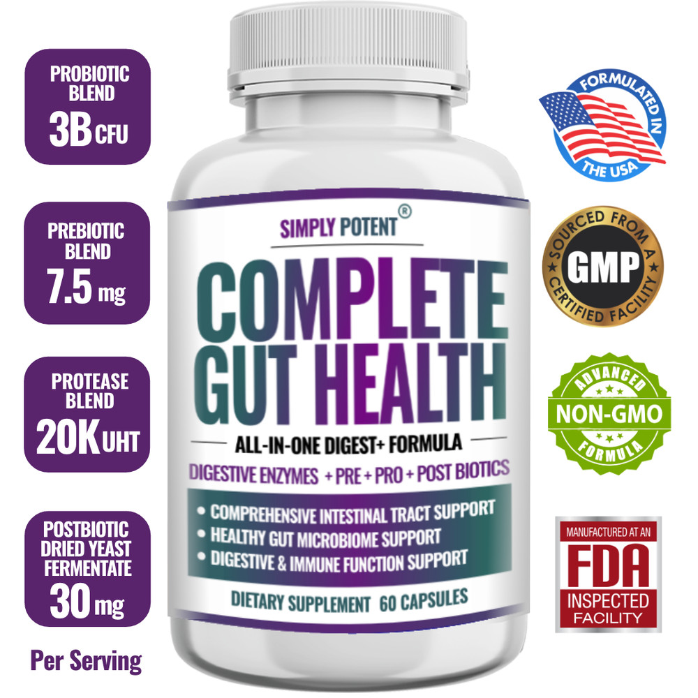 Probiotic Prebiotic & Postbiotic + Digestive Enzymes for Gut Health & Bloating