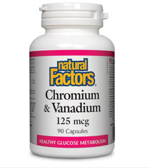 Natural Factors, Chromium & Vanadium 125 mcg, Supports Healthy Metabolism, 90 ca