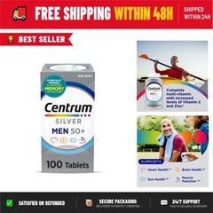 Centrum Silver Multivitamin for Men 50 Plus, 100 Tablets, Gluten Free