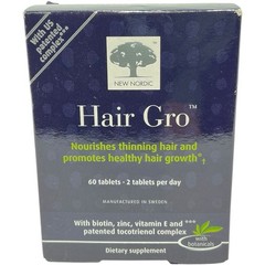 New Nordic Hair Gro Dietary Supplement With Botanicals 60 Tablets