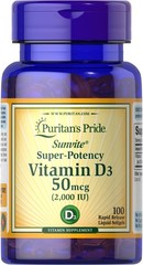 Puritan’s Pride Vitamin D3 2000 IU – 100 Softgels