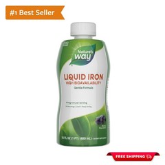 Liquid Iron Supplement – 16 Fl Oz, 100% Daily Value, Berry Flavor, Gluten-Free