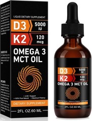 Liquid Vitamin D3 K2 5000 iu & 120 mcg – Vitamin D with MK7 Vitamin K2 Drops – B
