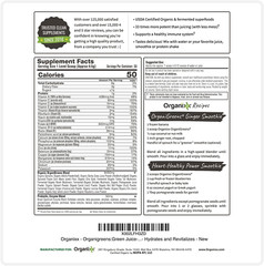 Organixx Greens Powder Drink Mix with Probiotic Digestive Enzymes, Gluten Free,