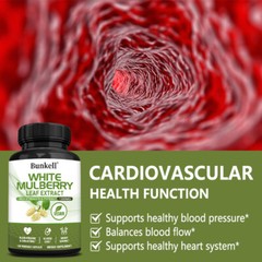 White Mulberry Leaf Extract 1000mg Supports Cardiovascular Health 30/60/120Caps