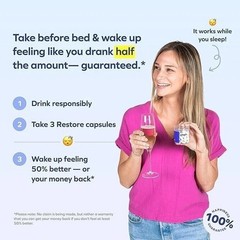3 Bottles Cheers Restore Supplement w/ DHM + L-Cysteine – After-Alcohol assist