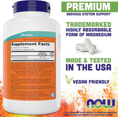 Magnesium Glycinate, 240 Tablets – Supports Healthy Muscle and Nerve Functions –