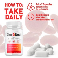(5 Pack) Gluco Nour Advanced Support Blood Supplement GlucoNour 300 Capsules