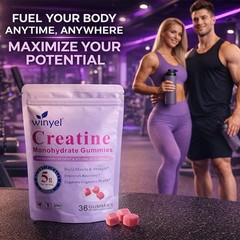 Creatine Monohydrate Gummies 5g Per Serving Sugar Free Berry 36 Gummies